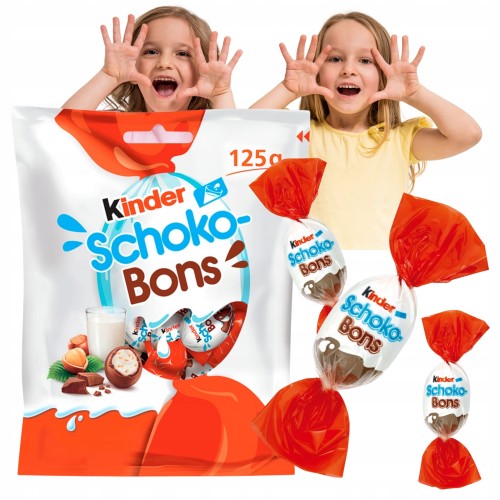 Przejdź do produktu Kinder Schoko Bons Mleczno Orzechowe Czekoladki W Czekoladowej Kulce 125g