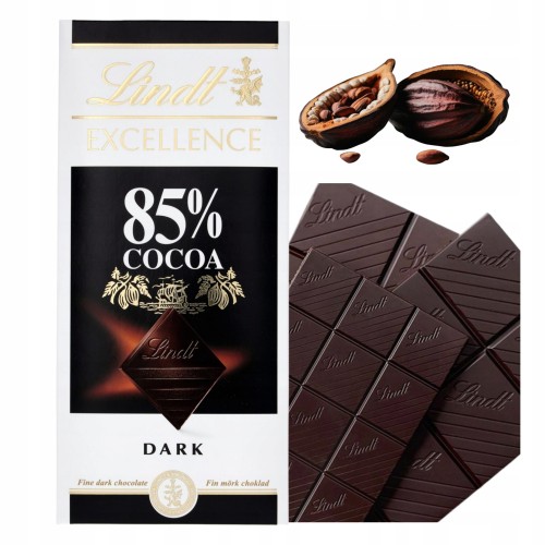 Przejdź do produktu Lindt Excellence 85% Cocoa Czekolada Gorzka Kakao Naturalna Pyszna 100g