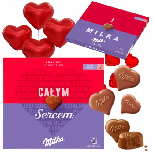 Przejdź do produktu Milka Bombonierka I Love Całym Sercem Czekoladki Walentynki Prezent 110g