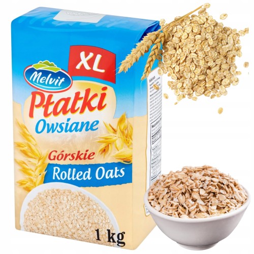 Przejdź do produktu Melvit Płatki Owsiane Górskie Zboża Idealne Na Śniadanie Do Mleka XL 1kg