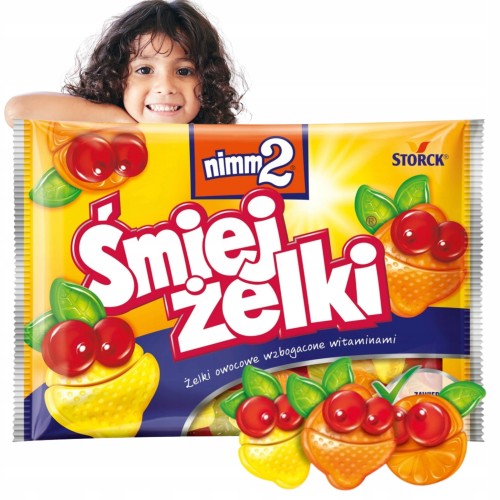 Przejdź do produktu Nimm2 Śmiejżelki OWOCE Żelki Owocowe Nadziewane Idealne dla Dzieci 100g