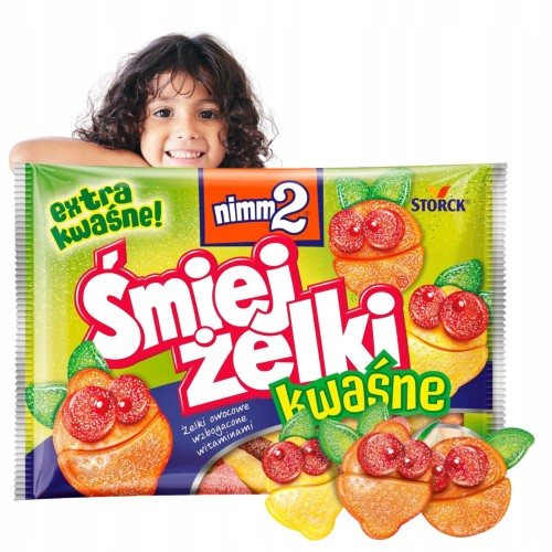 Przejdź do produktu Nimm2 Śmiejżelki Żelki Owocowe Kwaśne Nadziewane Idealne dla Dzieci 100g