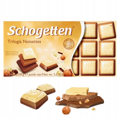 Przejdź do produktu Schogetten Czekolada Biała Trilogie Pyszna I Delikatna z Orzechami 100g