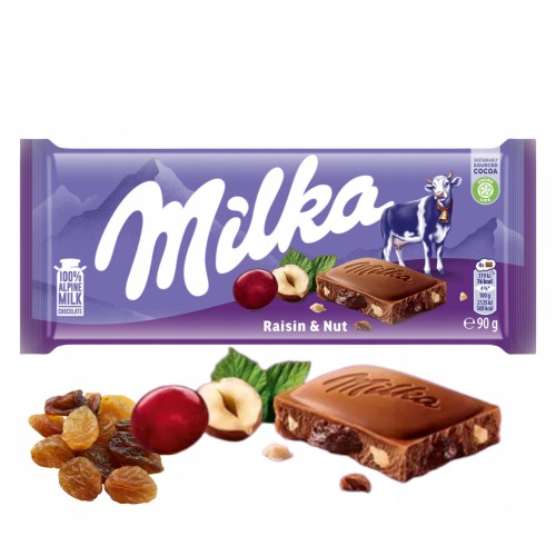 Przejdź do produktu Milka Raisin & Nut Pyszna Czekolada Mleczna Z Orzechami i Rodzynkami 90g
