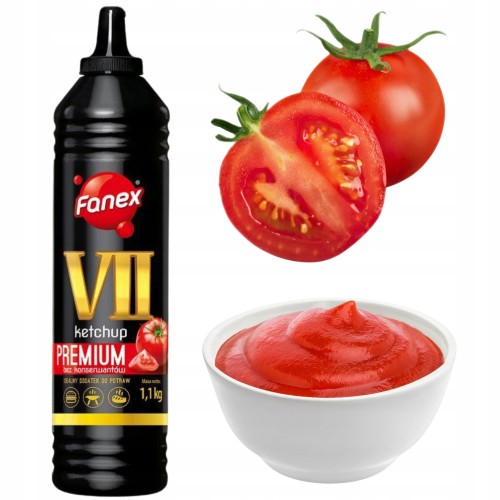 Przejdź do produktu Fanex Ketchup VII Premium Łagodny Sos Pomidorowy Do Przekąsek Food 1100 g
