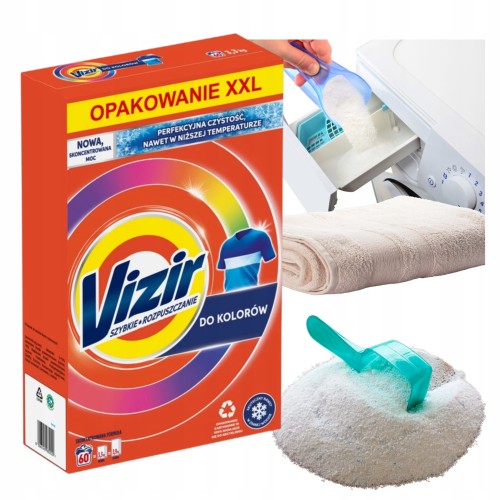 Przejdź do produktu Vizir Color Proszek do Prania Kolorowych Tkanin 60 Prań do Koloru 3,3 kg