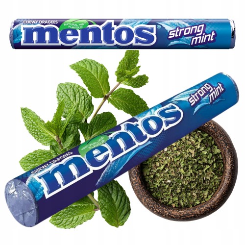 Przejdź do produktu Mentos Strong Mint Draże Miętowe Rolki Smak Intensywnej Mięty 4x37,5 g