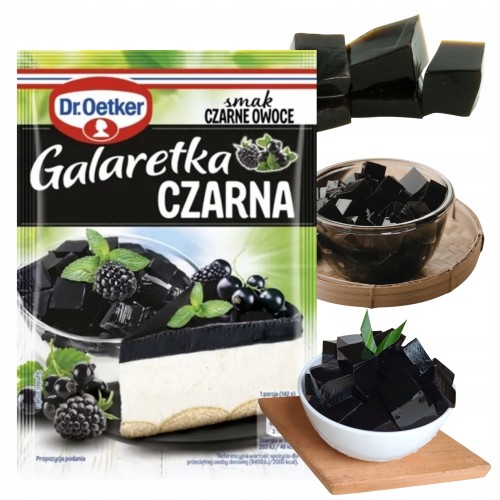 Przejdź do produktu Dr. Oetker Galaretka Czarna Czarne Owoce Wzmacnia Efekt Deserów 70g
