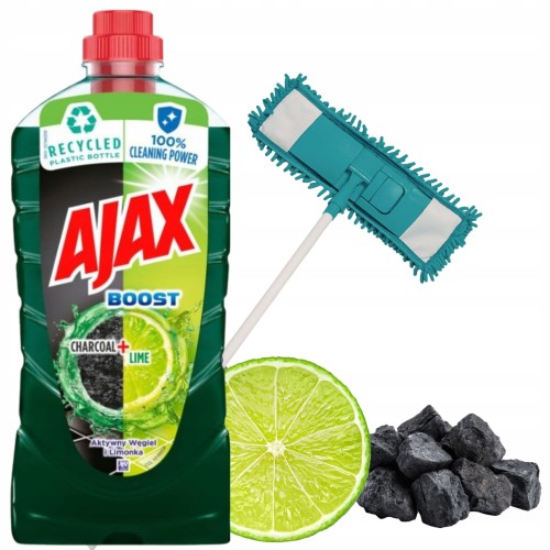 Przejdź do produktu Ajax Boost Uniwersalny Płyn Do Mycia Podłóg Aktywny Węgiel Z Limonką 1L