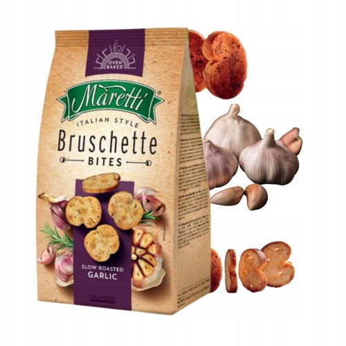 Przejdź do produktu Bruschetta Czosnkowa Chrupiące Grzanki Pieczone Przekąska Maretti 70g