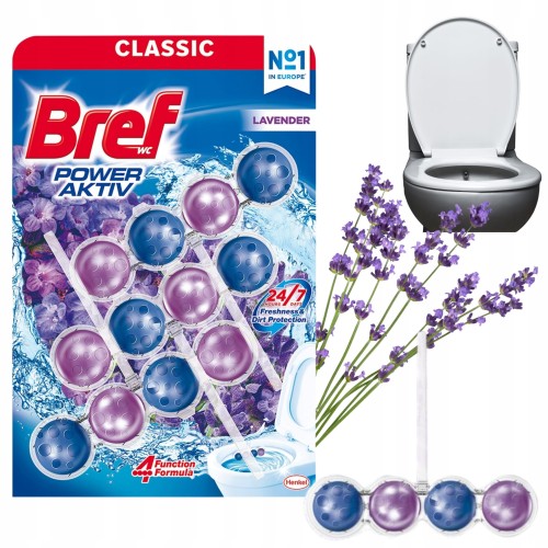 Przejdź do produktu Bref WC Power Aktiv Zawieszka Odświeżacz do WC o Zapachu Lawendy 3 x 50 g
