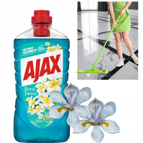 Przejdź do produktu Ajax Płyn Uniwersalny Floral Fiesta Zapach Błękitna Laguna do Podłóg 1 l