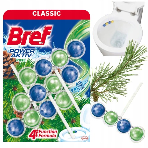 Przejdź do produktu Bref Power Aktiv Zapachowa Zawieszka do WC Sosnowy Las 3x50g