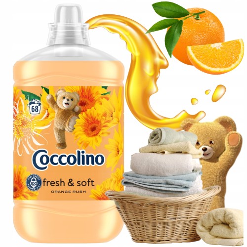 Przejdź do produktu Płyn Do płukania Tkanin COCCOLINO Orange Rush Zapach Kwiatów 68 prań 1,7 l