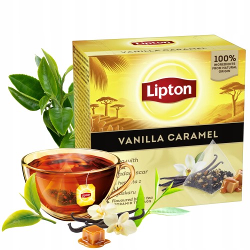 Przejdź do produktu Herbata Czarna Ekspresowa Lipton z Wanilią z Madagaskaru 20 piramidek 34g