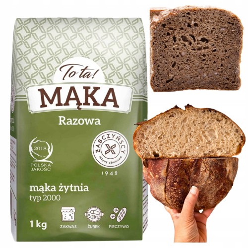 Przejdź do produktu Mąka Żytnia Razowa Typ 2000 ToTa Idealna Na Zakwas Dp Chleba Razowego 1kg