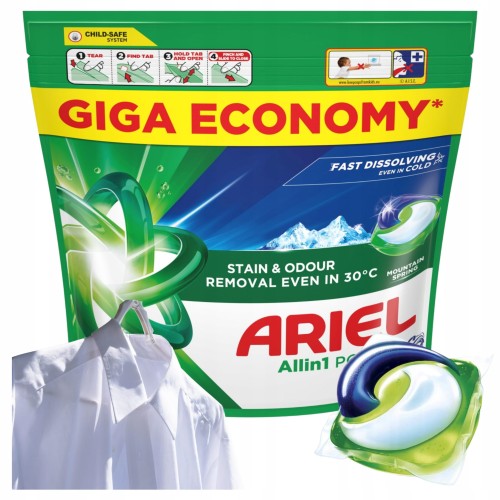 Przejdź do produktu Ariel Mountain Spring Allin1 kapsułki do Prania Białego 70 prań Duża Paczka