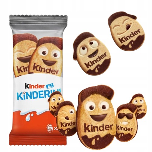 Przejdź do produktu Kinder Kinderini Chrupiące Ciasteczka Z Mleczną I Kakaową Dekoracją 25g