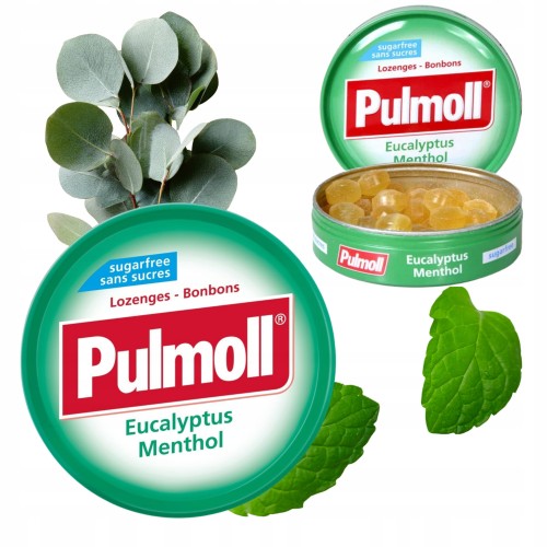 Przejdź do produktu Pulmoll Eucalyptus Menthol Pastylki do Ssania na Gardło Mentholowe 45g