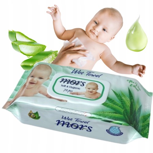 Przejdź do produktu Mors Chusteczki Dla Dzieci Mokre Nawilżane z Klipsem Aloesowe 72 szt.