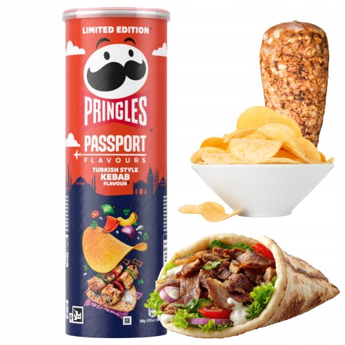 Przejdź do produktu Pringles Passport Turkish Style Kebab Chipsy o Smaku Kebaba Limitowane 165g