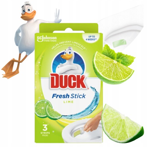 Przejdź do produktu Duck FRESH STICK LIME żelowe Paski do WC o Zapachu Limonki Odświeżacz 3 szt