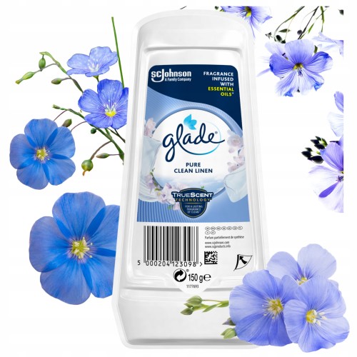 Przejdź do produktu Glade Clean Linen Odświeżacz w Żelu Wydajny Zapach do Toalety Len 150G