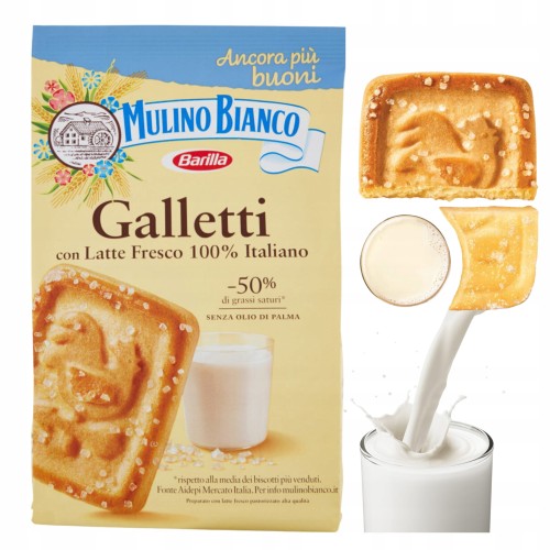 Przejdź do produktu Mulino Bianco Galletti Pyszne Kruche Włoskie Ciastka z Mlekiem 350g