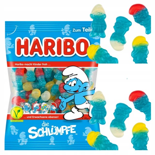 Przejdź do produktu Haribo Smerfy Veggie Żelki Schlumpfe Bez Żelatyny Owocowe Dla Dzieci 175g