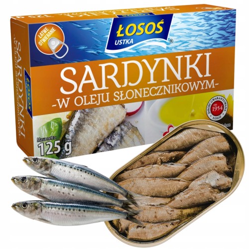 Przejdź do produktu Łosoś Ustka Sardynki W Oleju Słonecznikowym Ryby Konserwa 125g