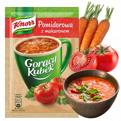 Przejdź do produktu Knorr Gorący Kubek Pomidorowa Z Makaronem Zupa Instant 19g
