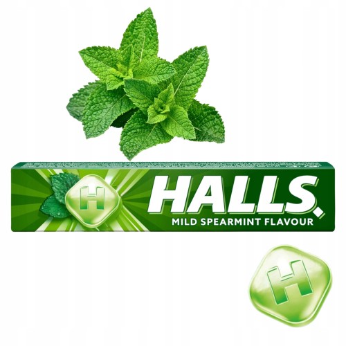 Przejdź do produktu Halls Mild Spearmint Zielony Orzeżwiające Cukierki Miętowe 3x33,5 g