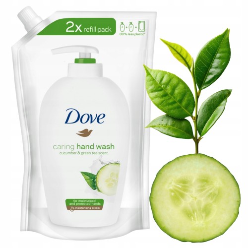 Przejdź do produktu Dove Nawilżające Mydło do rąk w Płynie Ogórek i Zielona Herbata Zapas 500ml