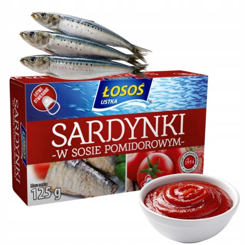 Przejdź do produktu Łosoś Ustka Sardynki W Pomidorach Ryby w Sosie Pomidorowym 125g