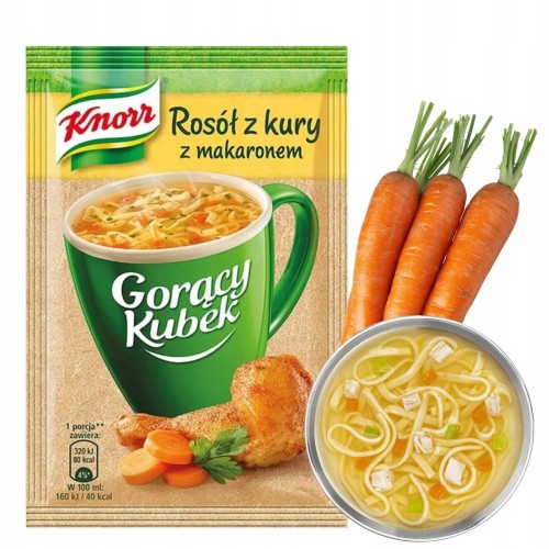 Przejdź do produktu Knorr Gorący Kubek Rosół z Kury Z Makaronem Zupa Instant 12g