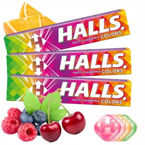 Przejdź do produktu Halls Colors Cukierki Mix Smaków Arbuz Owoce Leśnie Limonka 33,5g