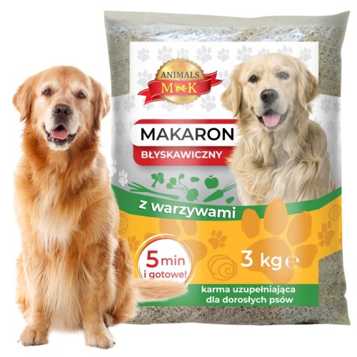 Przejdź do produktu Karma Makaron Błyskawiczny z Warzywami Dla Zwierząt Psa Animals 3kg