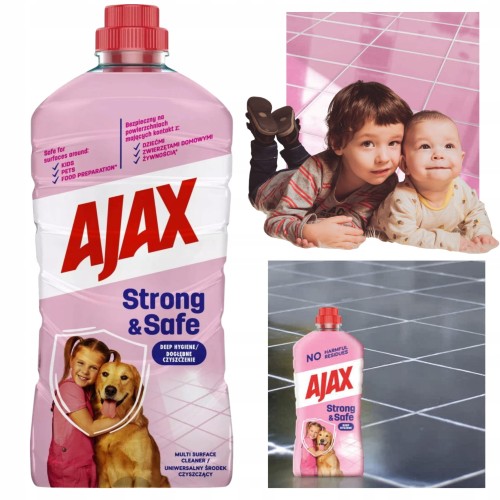 Przejdź do produktu Ajax Strong&Safe Płyn Uniwersalny Środek Czyszczący do Podłóg 1l