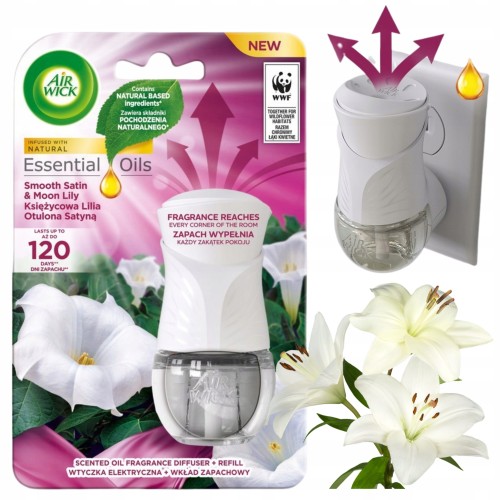 Przejdź do produktu AirWick Odświeżacz Elektryczny do Kontaktu z Wkładem Księżycowa Lilia 19ml