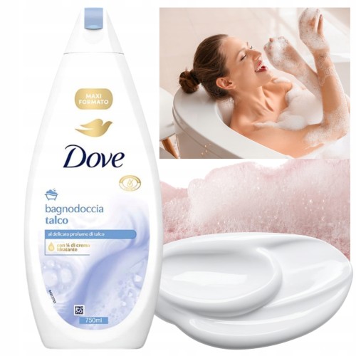 Przejdź do produktu Dove Talco Idealnie Nawilżający Płyn Do kąpieli Żel Pod Prysznic 750ml