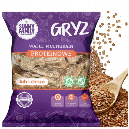 Przejdź do produktu Sunny Family Wafle Fit Proteinowe Multigrain Gryz Zboża Pożywne Gryka 100g