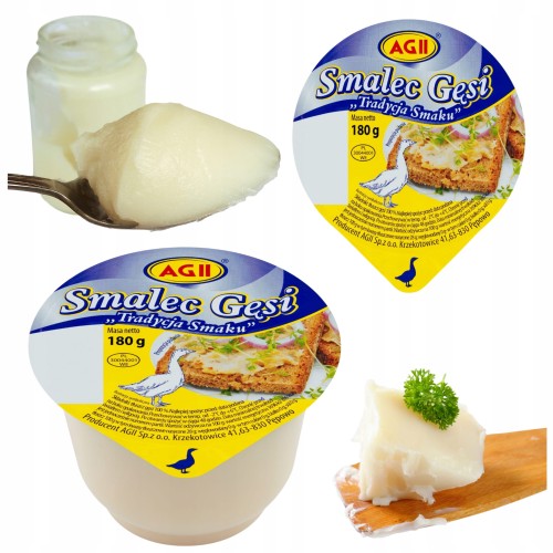 Przejdź do produktu Smalec gęsi AGII Klasyczny Tradycyjny Smak Smalcu na Kanapki 180 g