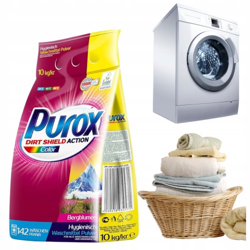 Przejdź do produktu Proszek do Prania Purox Color Do Kolorów Wydajny Zapas 10 kg 142 prania