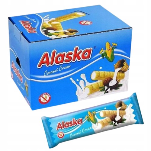 Przejdź do produktu Alaska Rurki Kokosowe Chrupiąca Przekąska Kokosowa 48 szt x 18 g