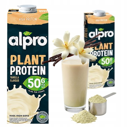 Przejdź do produktu Alpro Napój Sojowy Wysokobiałkowy Waniliowy Wegański Smaczny i Zdrowy 1 l