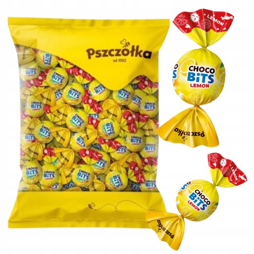 Przejdź do produktu Pszczółka Cukierki Karmelki Choco Bits LEMON Czekoladowe Cytrynowe 1kg