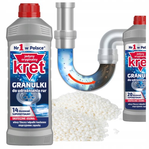 Przejdź do produktu Kret Granulki Do Udrażniania Rur Silne Działanie Skuteczne 560g