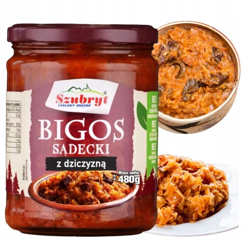 Przejdź do produktu Szubryt Bigos Sądecki Z Dziczyzną Tradycyjny Smak Wystarczy Podgrzać 480g