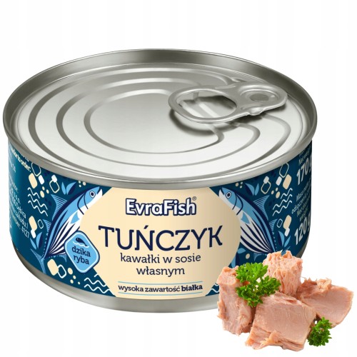 Przejdź do produktu Evrafish Tuńczyk Kawałki w Sosie Własnym Ryby Konserwa 170g