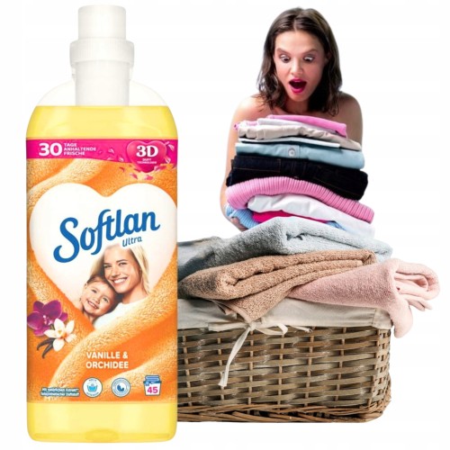 Przejdź do produktu Płyn do Płukania Tkanin Softlan Vanille & Orchidee 1L 45 Płukań